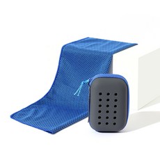 新款EVA禮盒包裝夏季降溫速乾運動冷感毛巾跑步健身冰涼巾, 寶藍（eva方盒）,30*60cm毛巾±2cm（兒童款）, 1個