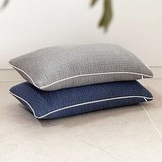 카타리나 줄 누비 양면 사각 편백나무칩베개 경추베개 25x50, 1개, 다크 그레이