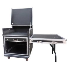 이동식 음향장비 랙 서랍 랙케이스 12U 선반 믹서 수납 스피커 16U, 1개, 16u 단일 후면 개방형 도어