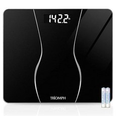 Triomph 백라이트 샤인 스루 디스플레이가 있는 스마트 디지털 체중계 욕실 저울 181.4kg(400파운드) 용량 및 정확한 무게 측정 (블랙) 249948, 블랙