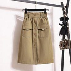 여성 A라인 밴딩 스커트 캐주얼 미디엄 치마 Women's skirt