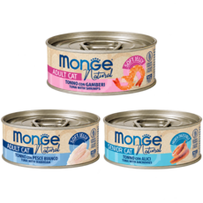 Monge 瑪恩吉 倍愛滿滿膳鮮貓罐 80g, 隨機混搭, 24個