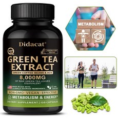 녹차추출물 캡슐로 원두와 사과식초 함유 - 에너지와 신진대사 지원, 2개, 60회분