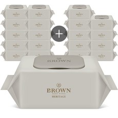 물티슈 구매1위 브라운 아기 물티슈 도톰한 엠보싱 캡형 헤리티지, 20개, 70매, 70g