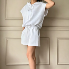루스리더 여성 캐주얼 후드 반팔 반바지 상하세트 M989
