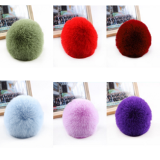 폼폼이 10cm 키홀더 악세사리 가방 털 방울 장식고리 부자재, 1개, 후르츠그린