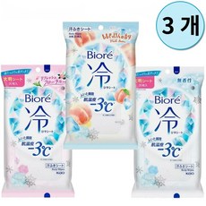 비오레 냉각시트 -3도 20매 3개 세트 복숭아비누 리프레시 플로랄 무향 Biore, 복숭아 비누향, 복숭아 비누향