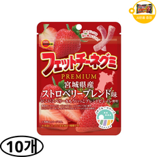 부르봉 페투치네 젤리 일본 구미 프리미엄 미야기현산 딸기블렌드맛 사은품 추가증정, 10개, 50g