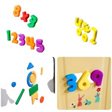 냉장고에 붙이는 유아 한글 숫자 도형 자석 교구 세트 놀이 완구 공부 교육