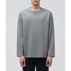 MUSINSA STANDARD 폰테 크루 넥 긴소매 티셔츠 [멜란지 그레이] 250981