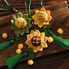 向日葵掛件 敎師節禮物 仿真花束掛件 房間掛飾 居家掛飾 青春活力恩師禮物, (3個)希望+陽光+指引_向日葵掛件