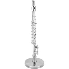 바겔리 미니어처 플루트 모형 구리 악기 1세트 스탠드 보관 케이스 포함 미니 하우스 장식 풍경 연출 홈 액세서리 2127176