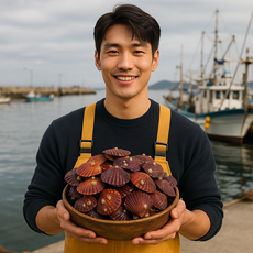 통영 제철 세척 비단 홍가리비, 1개, 1kg(갓세척 쫄깃탱글 싱싱추천)
