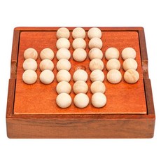 木制玩具 單身貴族棋 兒童益智玩具 桌面遊戲 古典孔明棋 單人棋玩具 互動玩具 親子玩具 禮物 鍛鍊手眼, 1個, 单身贵族