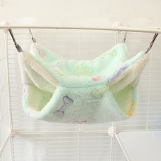 小寵蜜袋鼯夾層吊牀懸掛式松鼠睡袋雙層保暖花枝鼠加絨秋冬吊牀, 1個, 綠骨頭