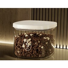 密封保鮮罐 一鍵開蓋真空儲糧桶, 1個, 小號(超商最多2個), 白色, L