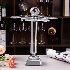 椿嶼 水晶玻璃紅酒杯旋轉倒掛酒架 居家收納杯架, 1個, 透明杯架（紅酒杯款）