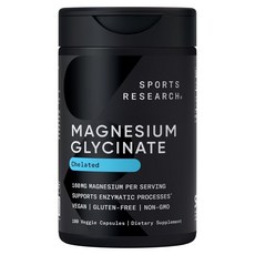 SPORTS RESEARCH 甘胺酸鎂複合物 160毫克 素食膠囊, 1個, 180錠