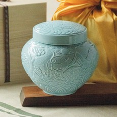 옥색 십장생 스쿠류 소금단지 2kg 국산 경옥고 항아리 꿀, 1개