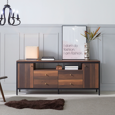 1600 3단 수납 거실장 서랍장 티비다이 티비장 수납장, 샤틴브라운