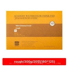 수채화 스케치북 펄프 종이 코튼지 아티스트용 전문가용, 32k 거친 300g 125x180mm, 1개