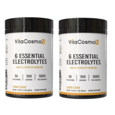 신제품 VitaCosmoX 비타코스모 일렉트로라이트 컴플렉스 전해질 보충제 100회분(레몬맛 분말), 2개, 500g