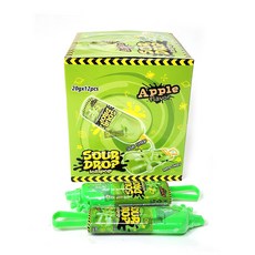 사워드롭 롤리팝 사과향 20g 12개 시럽 짜먹는 발라먹는 하드캔디 편의점 사탕 간식