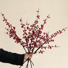 감성 조화 오미자 열매 꽃 인테리어 장식용 인테리어 조화 꽃 플라워 소품, 중국식 레드 과일 5가지