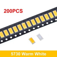 200 개 5630/5730-CW/WW 0.5W-150Ma 50-55lm 6500K 백색광 SMD 5730 5630 LED 5730 다이오드 (3.2 ~ 3.4V) 백색광 전자 부품 액세서리 소스, warm  white