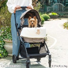 貝果貝果 日本 pet paradise 涼感 雙色泰迪小熊 雙面用推車圍邊保護墊 弧形邊緣, 1個