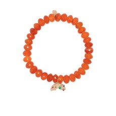 시드니에반 레인보우 14K 옐로 골드 참 카넬리언 브레이슬릿