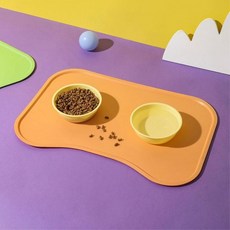 강아지 식기 매트 반려동물 실리콘 밥그릇 고양이 식기 매트 물그릇 미끄럼 논슬립 배식 방지, 1개, 연두