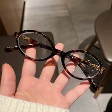 Miu Miu 橢圓框眼鏡 平光鏡款-玳瑁框