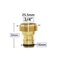 1/2 "3/4" "황동 호스 퀵 커넥터 16mm 구리 탭 커플 링 어댑터 정원 튜브 피팅, 09 C