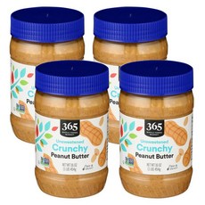 365 홀푸드마켓 무가당 크런치 땅콩버터 454g, 4개