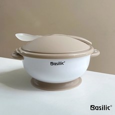 貝喜力克 吸盤碗組 兒童餐具 學習餐具, 奶茶色, 1個