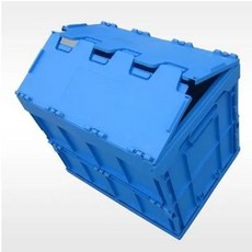 플라스틱 뚜껑이 있는 접이식 운송 상자 다용도 공구 물류 대형, 덮개 없이 530x410x240