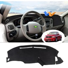 Cartist 포드 F-150 F150 1997-2003과 호환되는 대시 커버 대시보드 매트 미끄럼 방지 패드 카펫 선실드 프로텍터, Suede Material