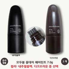 [본사 정품] 모두봄 올데이 헤어틴트 7.0g 새치커버스틱 헤어마스카라 흰머리커버 워트프루프 넘나 부드러움 커버력 염색없이 급한 외출 3초 쓱쓱 modubom 2가지 컬러, 2개, 내추럴블랙