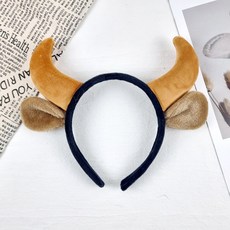 아이템팡 동물 머리띠 놀이동산 파티 운동회 생일 놀이공원, 소(연갈색)