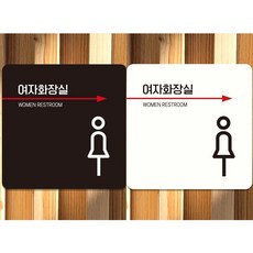 부착형 정사각 매장 안내판 오른쪽2 포맥스 알림판 15cm/18cm/22cm 여자화장실, 단일상품1, 단일상품0, 블랙판-150mmx150mm