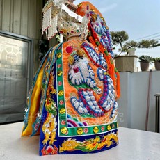 月眉麟龍袍 銀龍_橘，柔軟吸水親膚浴袍，居家舒適首選, 1個, 尺2長（尺3神尊建議）