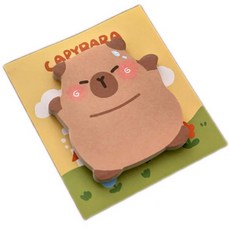 CAPYBARA 水豚造型便利貼 漸變色N次貼 聖誕主題記事本 學生辦公用品, 冒汗水豚便利貼(7.6*8.5CM), 1個, 30張