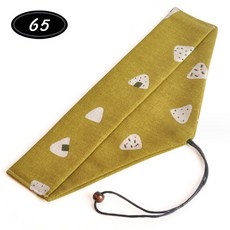 餐具收納綁繩收納袋 - 三角便攜餐具袋 刀叉湯匙筷子環保吸管收納袋 餐袋 婚禮小物, 1個, 橫開綁繩款, 果綠飯糰