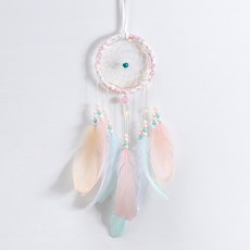 YRY 상속자들 동일모델 깃털 벨 플라워 드림캐처, Pink, White