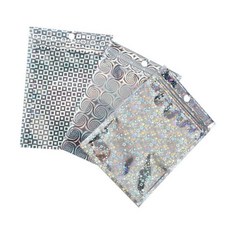 짱이싸인 디자인 홀로그램 지퍼백 10X15cm 화장품지퍼백, 별