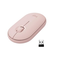 Bluetooth 또는 2.4GHz 수신기 탑재 로지텍 페블 무선 마우스 - 핑크 로즈
