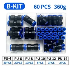 에어 스트레이트 공압 피팅 세트 PU 시리즈 수도관 퀵릴리즈 커넥터 플라스틱 호스 커플링 4mm 6mm 8mm 10mm, 1개