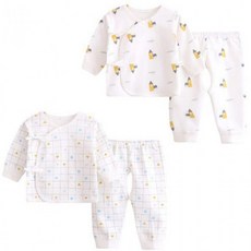 CREAVA 신생아 순면 배냇저고리 짜개바지 세트 출산 준비물 아기옷 선물