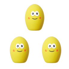 클라우더 강아지 장난감 라텍스 달걀 만득이 공, 노랑, 3개